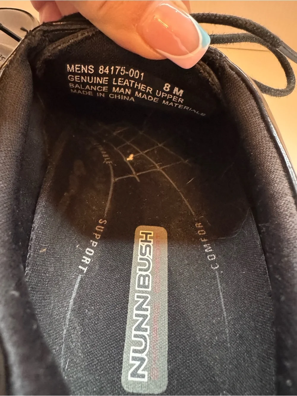 Nunn Bush Black leather Upper -Size 8